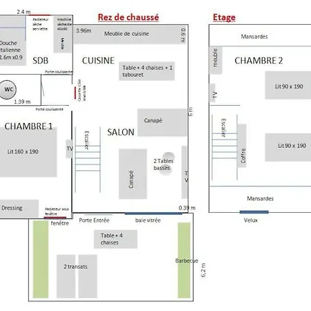 펜션 Maisonnette Individuelle Pour 4 Personnes 2 Terrasse - Design & Haute Qualite